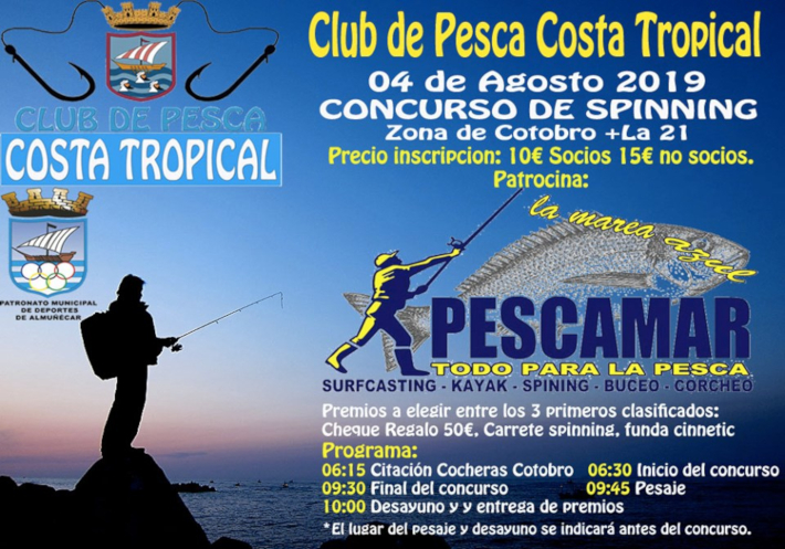 El Club de Pesca Costa Tropical de Almucar celebra este domingo un Concurso de Spinning en zona de Cotobro